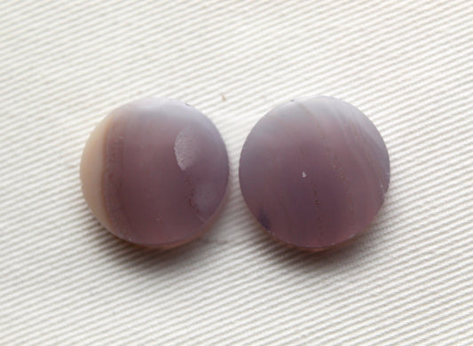 Chalcedony cabochons Pair purple round 18MM