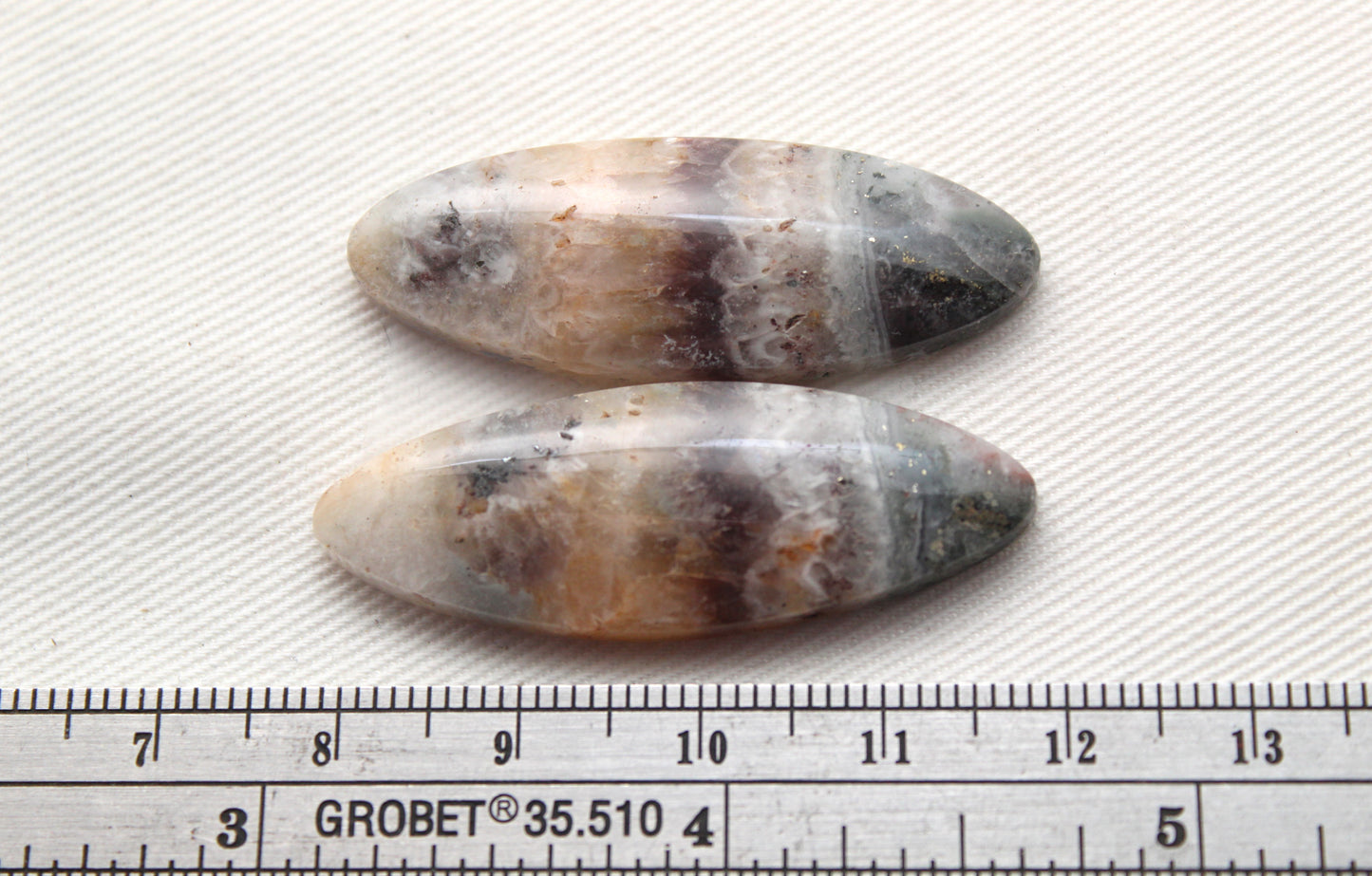 Amethyst Cabochon Pair Gemstone long Oval