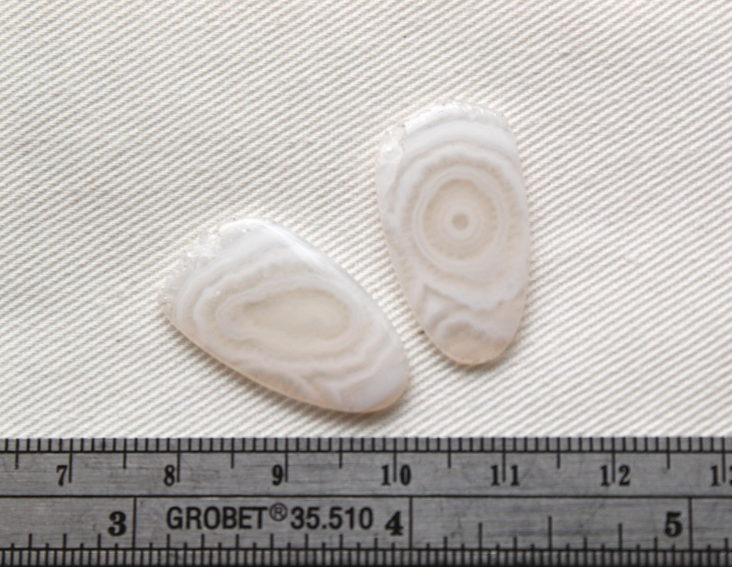 Orbicular Agate Cabochons THIN Pair Gemstone natural rough edge