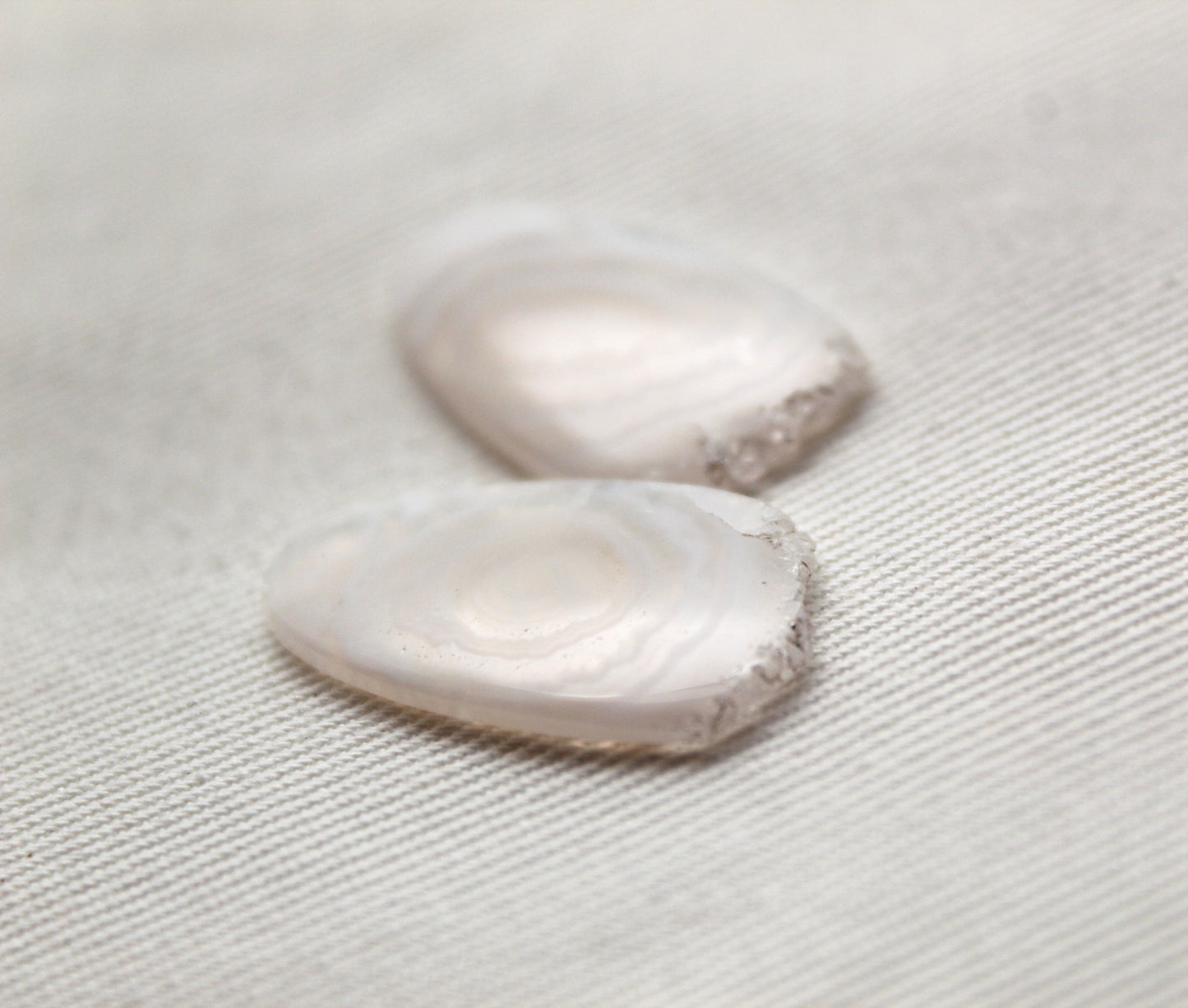 Orbicular Agate Cabochons THIN Pair Gemstone natural rough edge