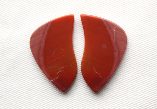 Imperial Jasper Pair Cabochons Gemstone natural pink red