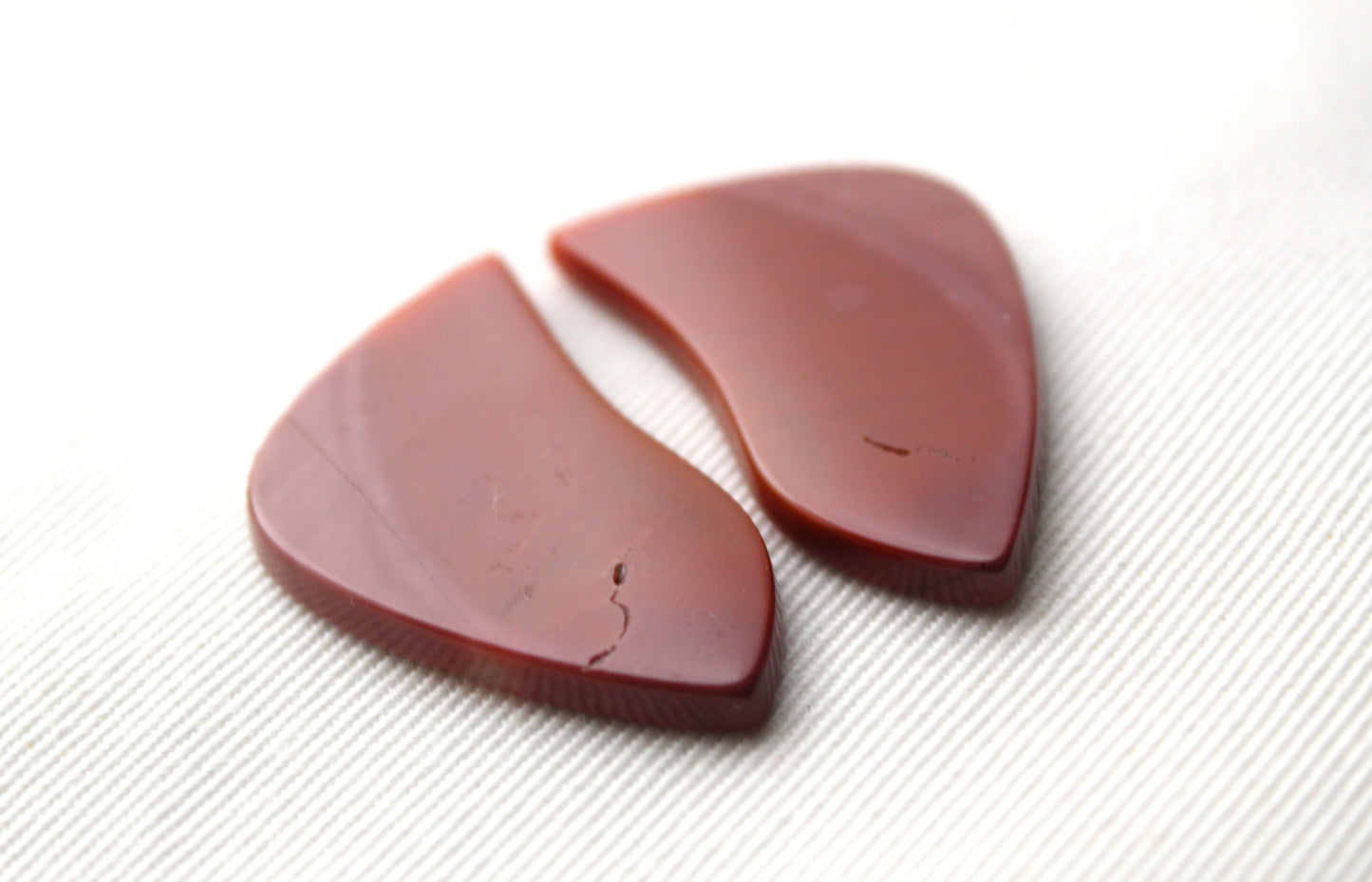 Imperial Jasper Pair Cabochons Gemstone natural pink red