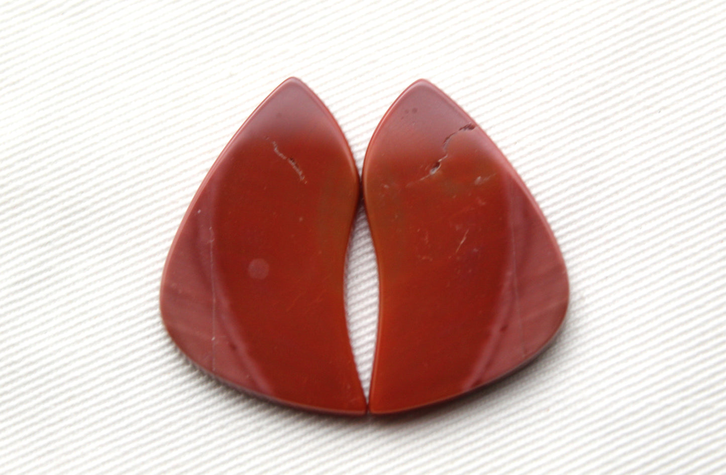 Imperial Jasper Pair Cabochons Gemstone natural pink red