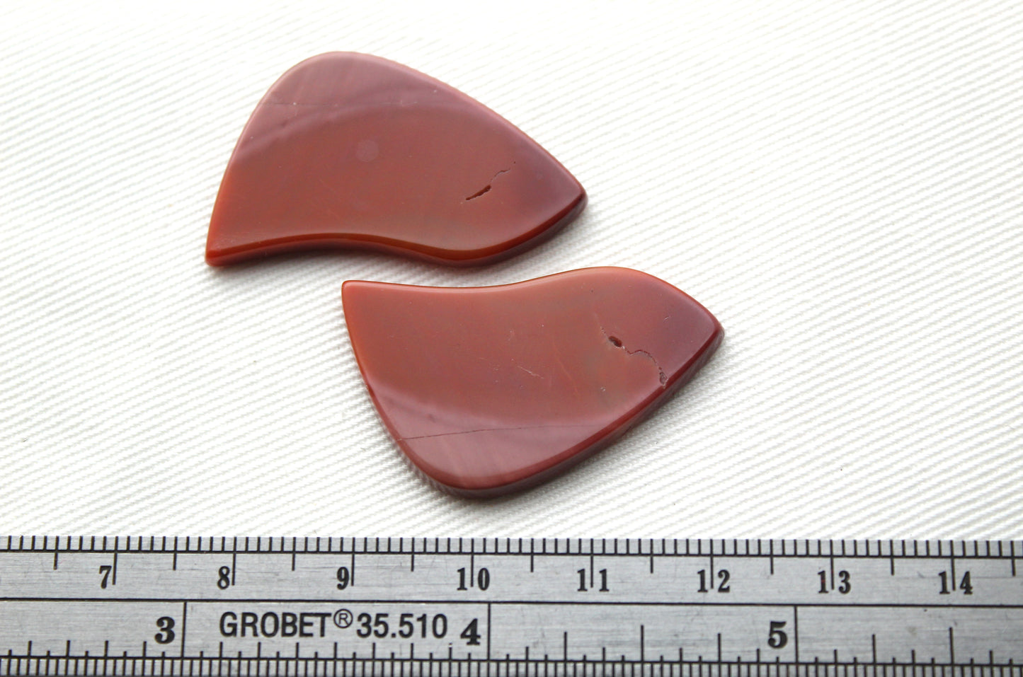 Imperial Jasper Pair Cabochons Gemstone natural pink red