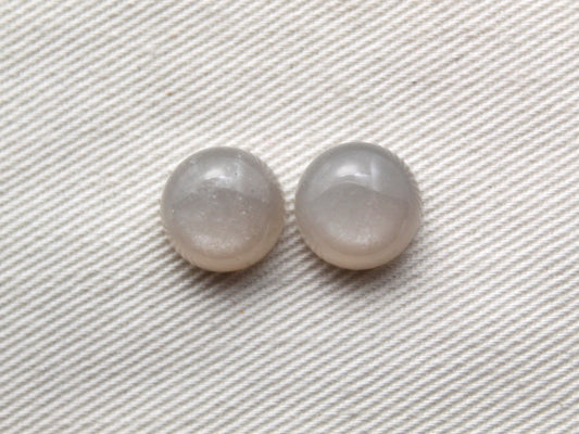 Pair of grey Moonstone cabochons 10 MM Gemstones round