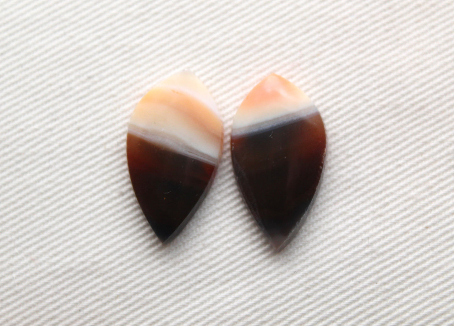Small Pair Indonesian Agate Cabochons gemstone natural