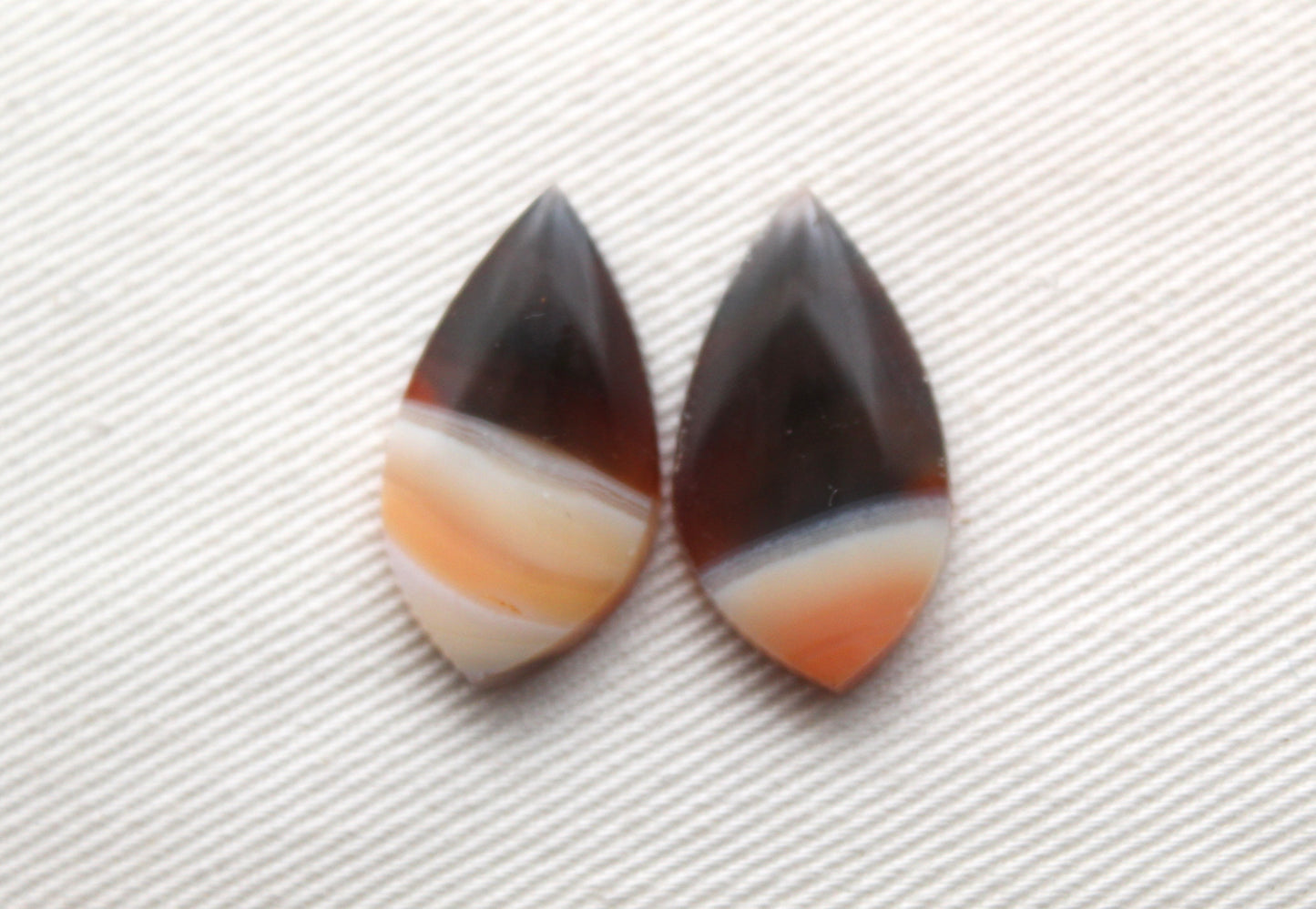 Small Pair Indonesian Agate Cabochons gemstone natural