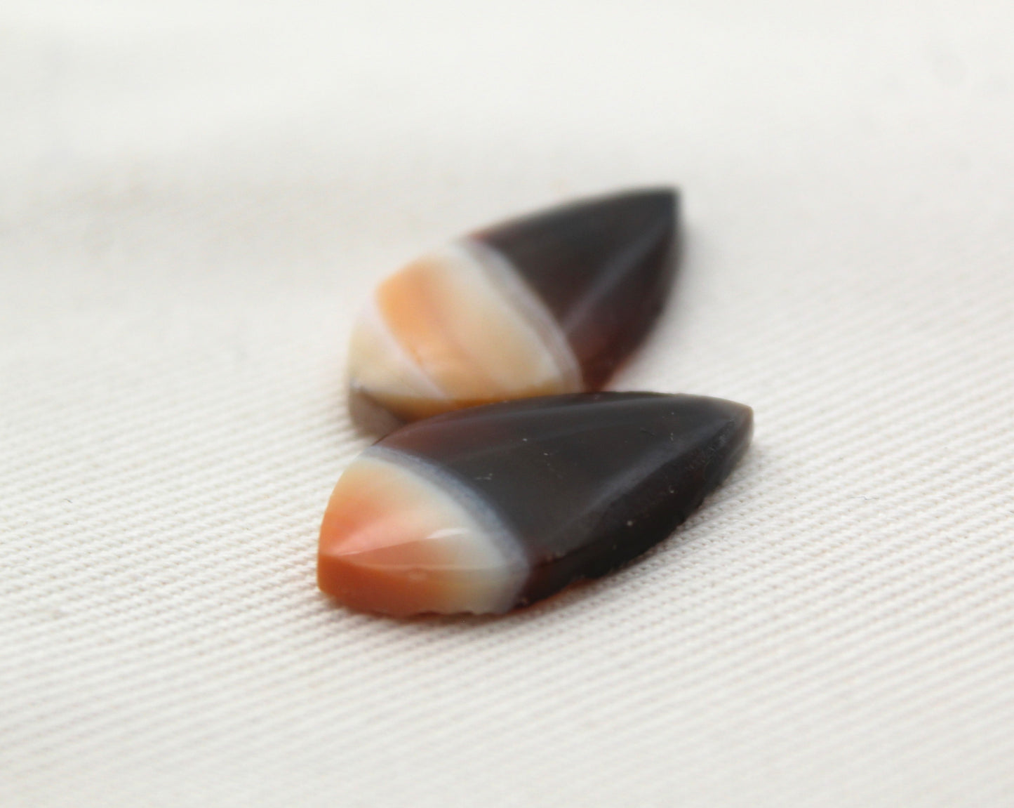 Small Pair Indonesian Agate Cabochons gemstone natural