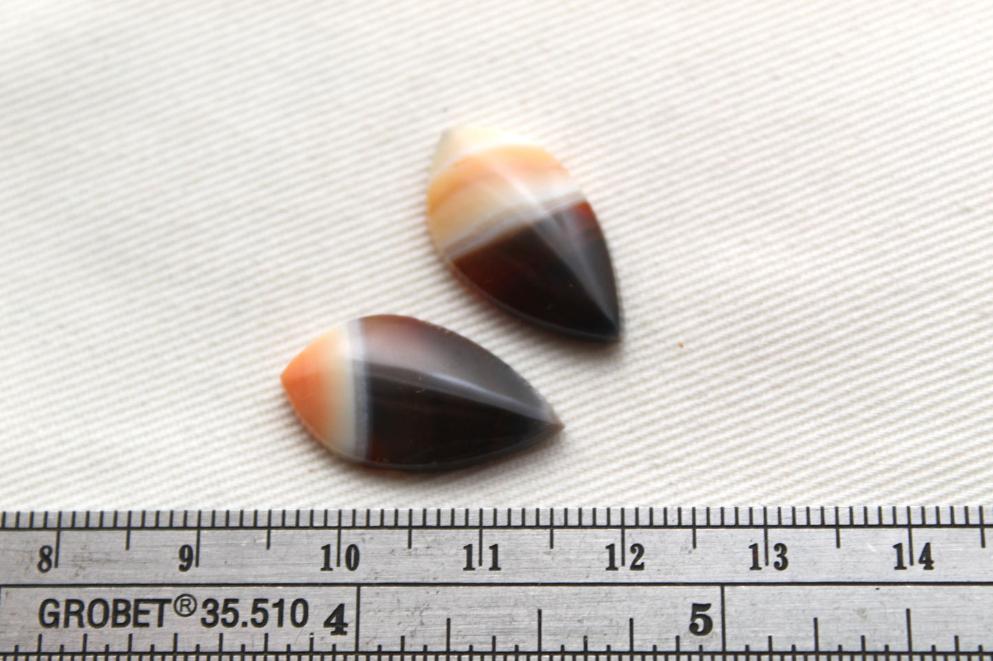 Small Pair Indonesian Agate Cabochons gemstone natural