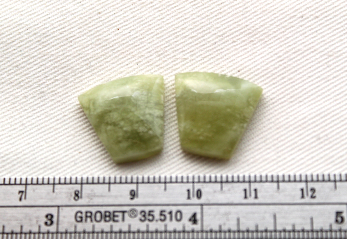Small Vesuvianite Cabochon Pair Gemstone light green