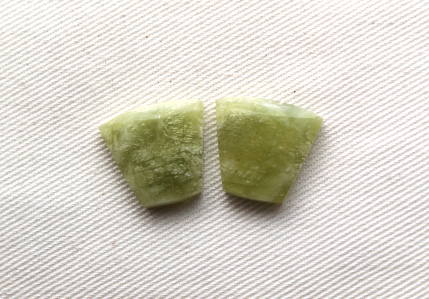 Small Vesuvianite Cabochon Pair Gemstone light green