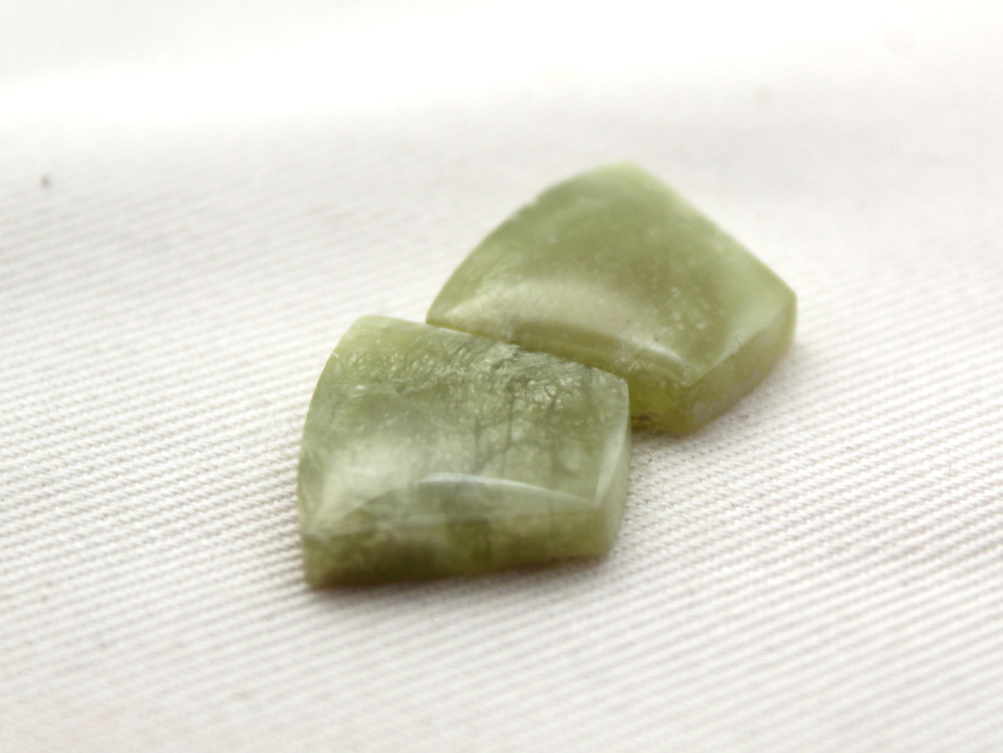 Small Vesuvianite Cabochon Pair Gemstone light green