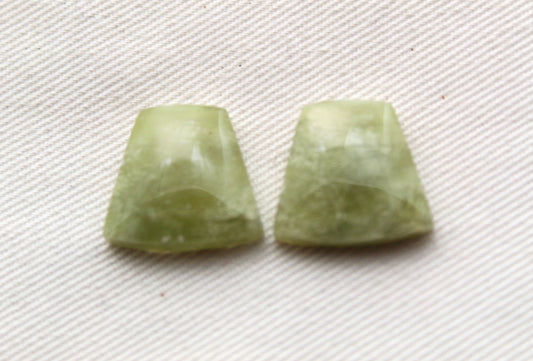 Small Vesuvianite Cabochon Pair Gemstone light green