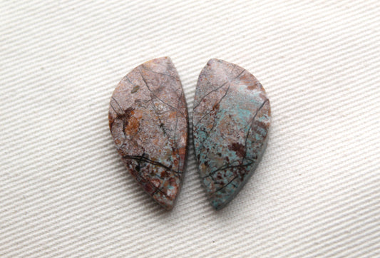 Small Neela Terra Jasper Cabochon Pair Gemstone pink