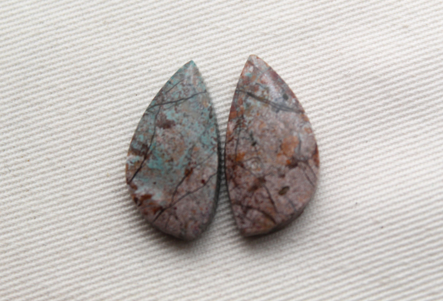 Small Neela Terra Jasper Cabochon Pair Gemstone pink
