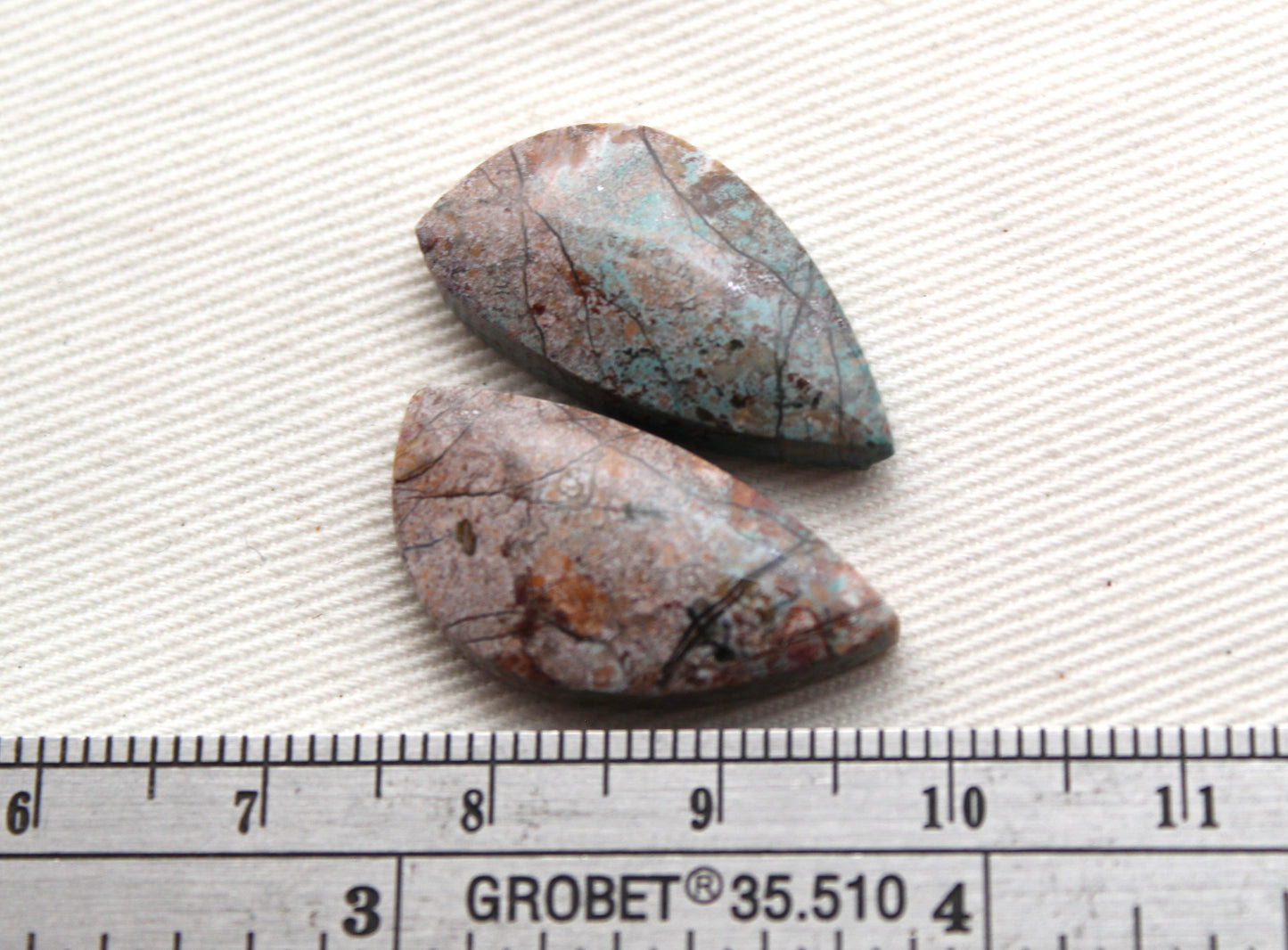 Small Neela Terra Jasper Cabochon Pair Gemstone pink