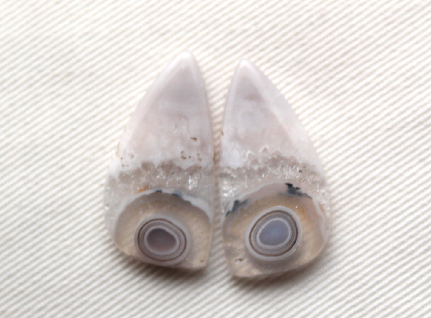 Orbicular Agate Cabochons Pair Gemstone natural