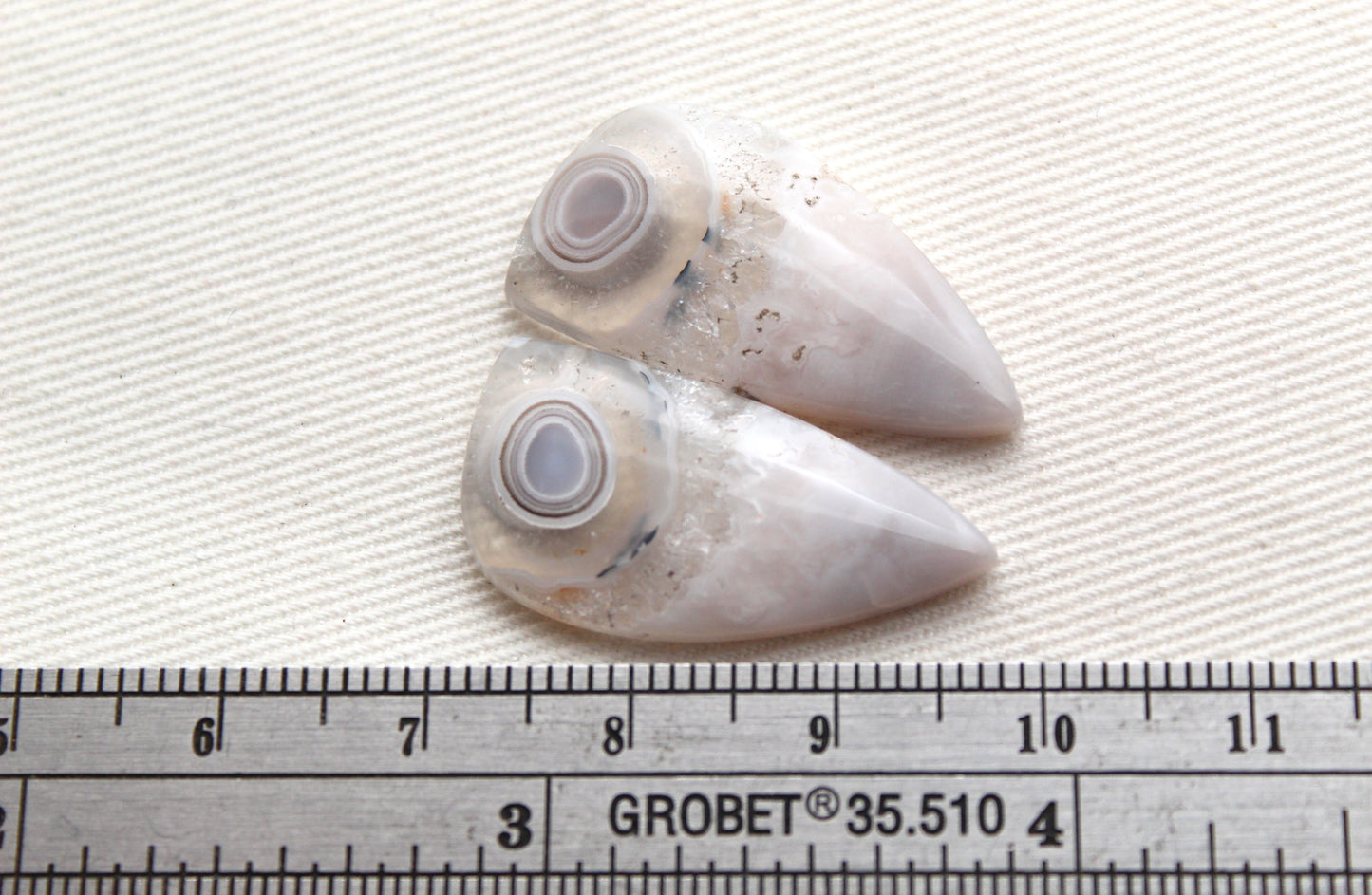 Orbicular Agate Cabochons Pair Gemstone natural