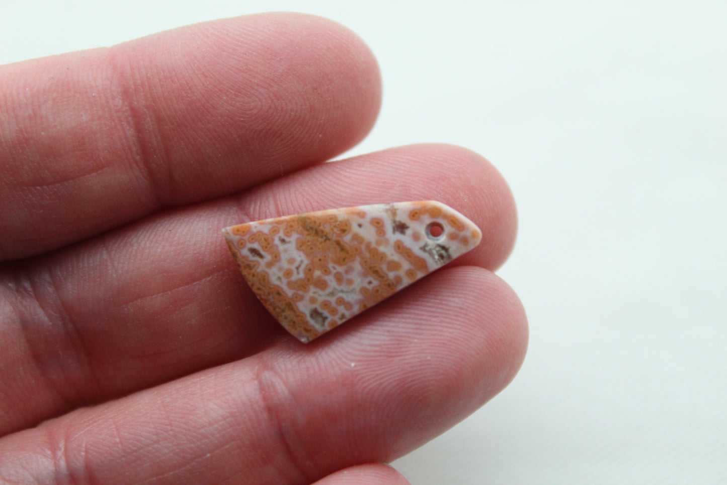 River Jasper Pair orange natural gemstone DRILLED