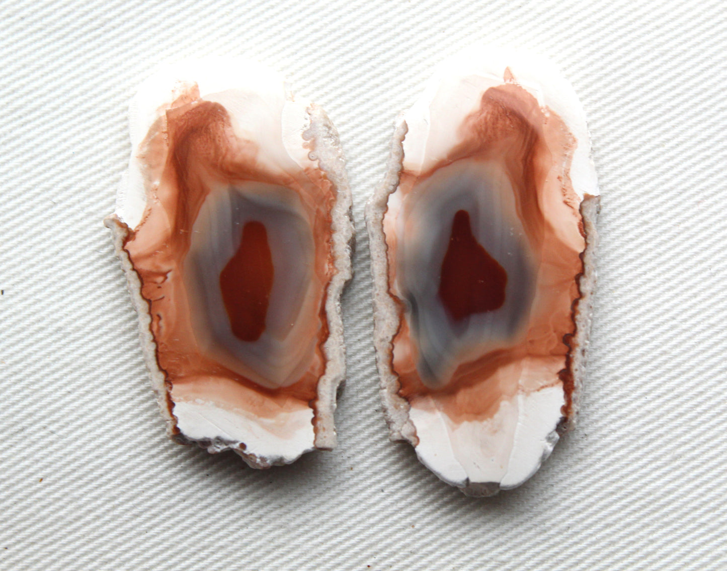 Sliced Agate Pair Gemstones freeform natural