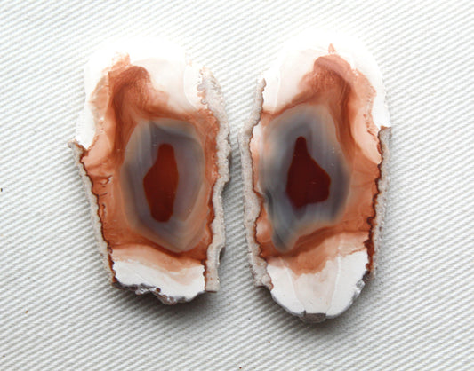 Sliced Agate Pair Gemstones freeform natural