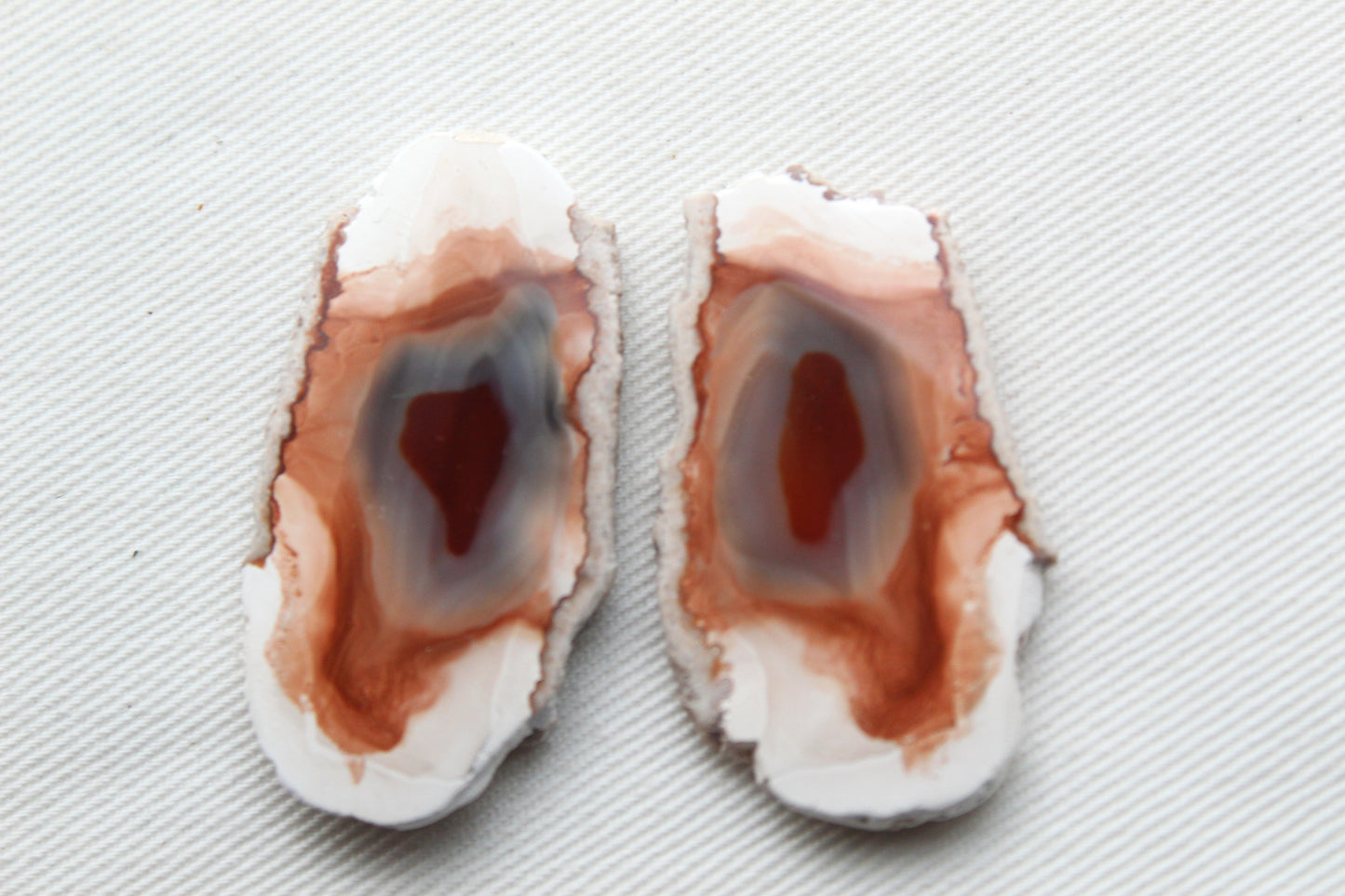 Sliced Agate Pair Gemstones freeform natural