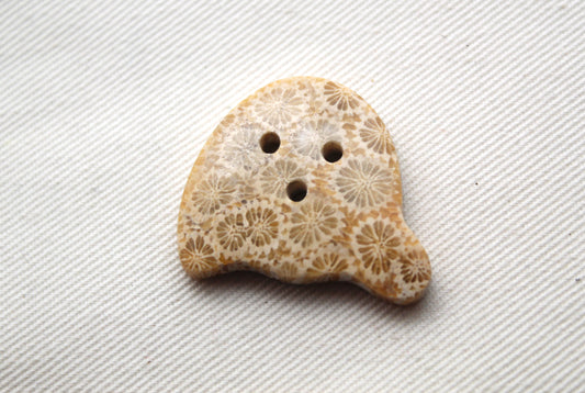 Fossilized Coral Gemstone cabochon Ghost