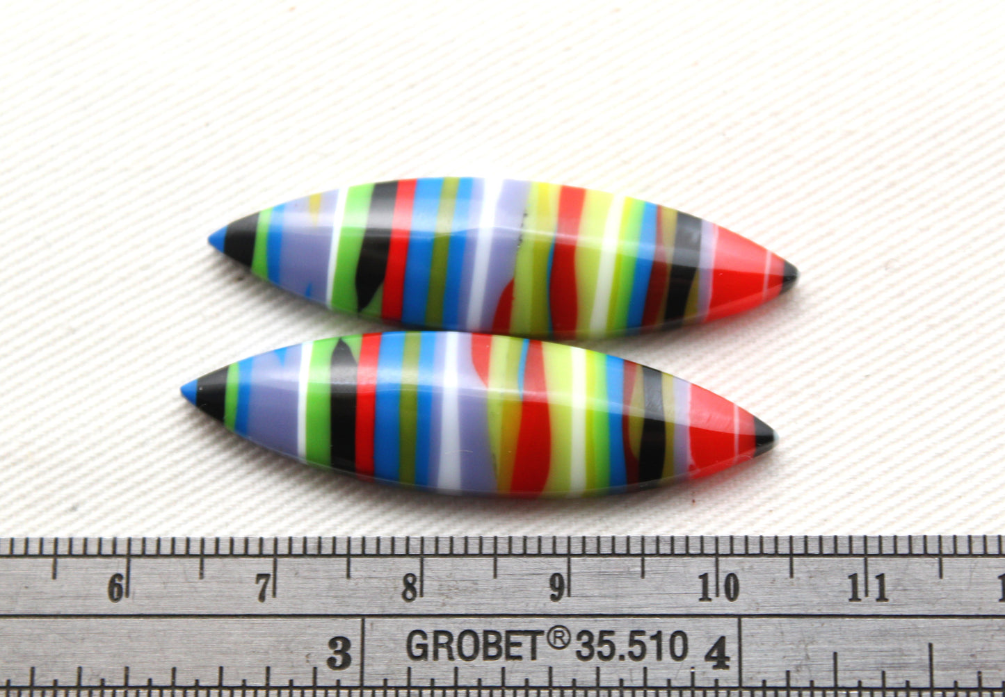 Surfite Cabochon Pair multicolors marquise