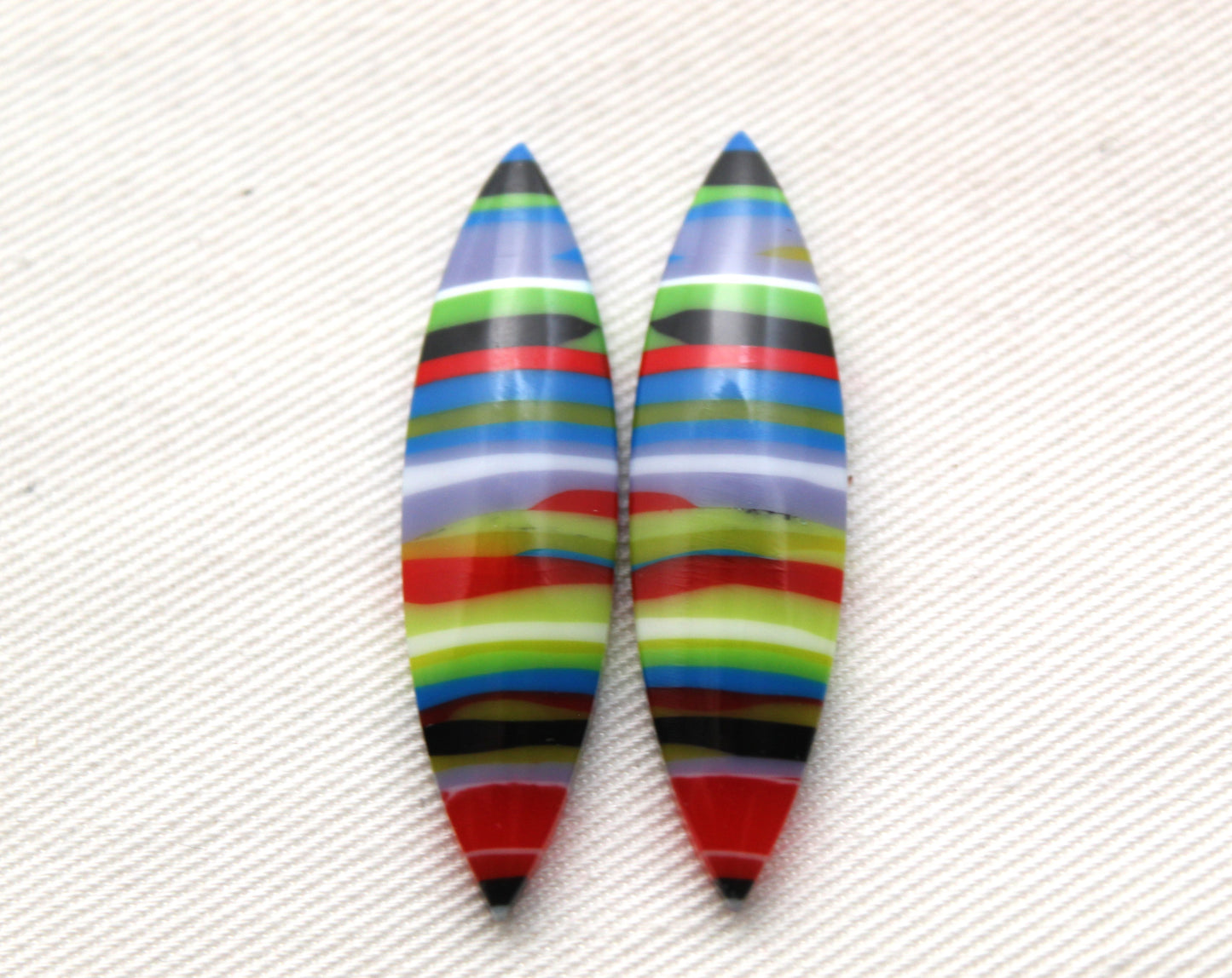 Surfite Cabochon Pair multicolors marquise