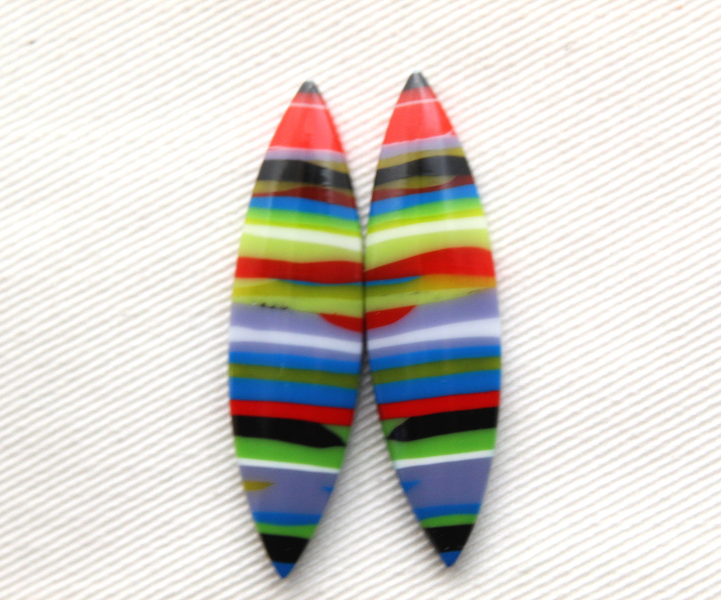 Surfite Cabochon Pair multicolors marquise
