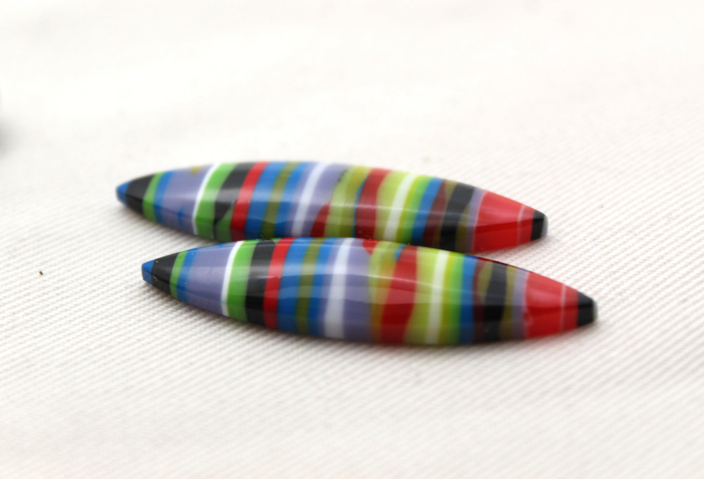 Surfite Cabochon Pair multicolors marquise