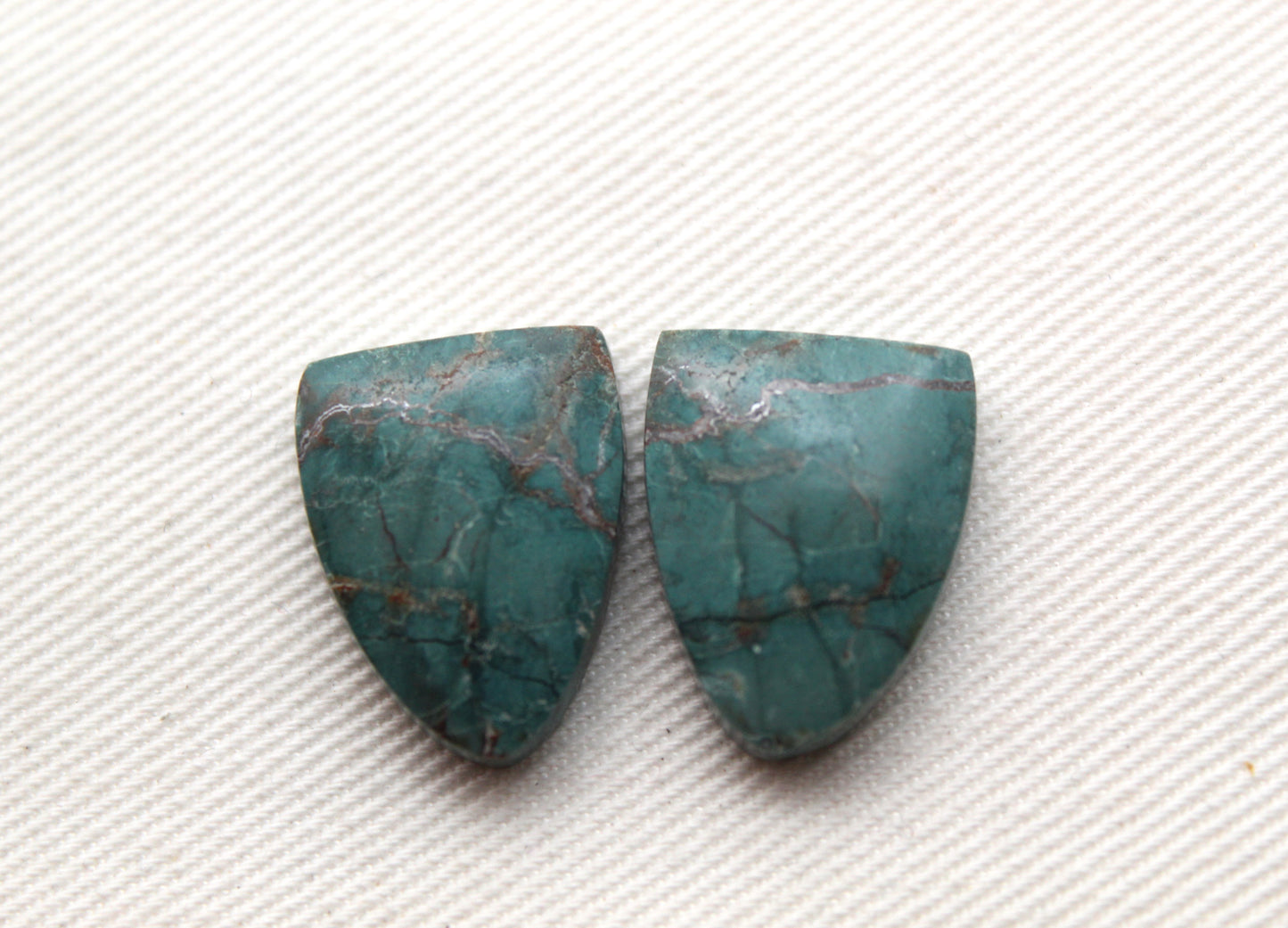 Small Neela Terra Jasper Cabochon Pair Gemstone Green