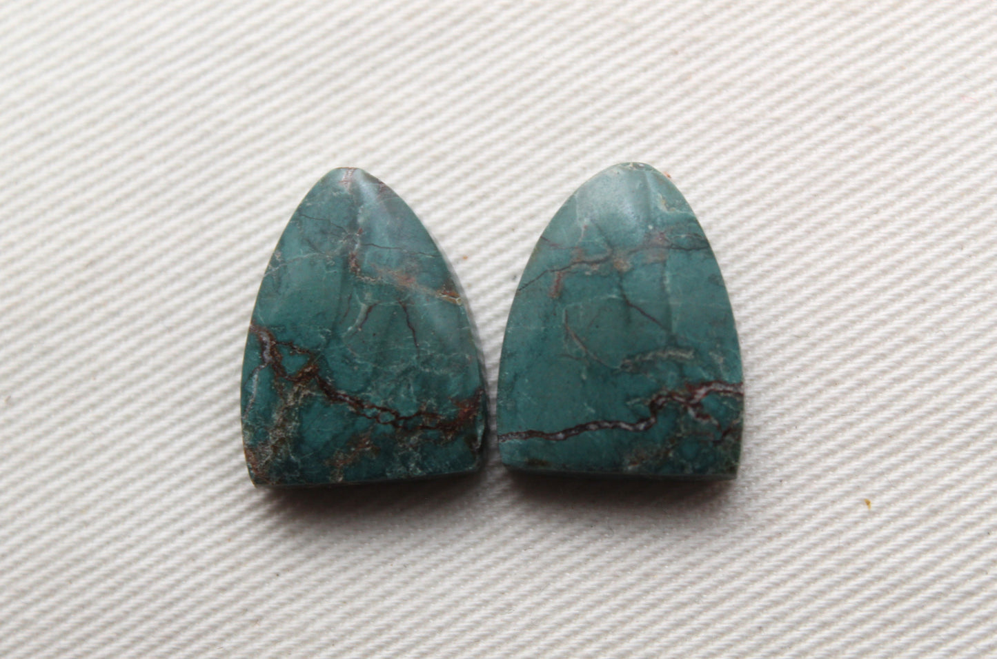 Small Neela Terra Jasper Cabochon Pair Gemstone Green