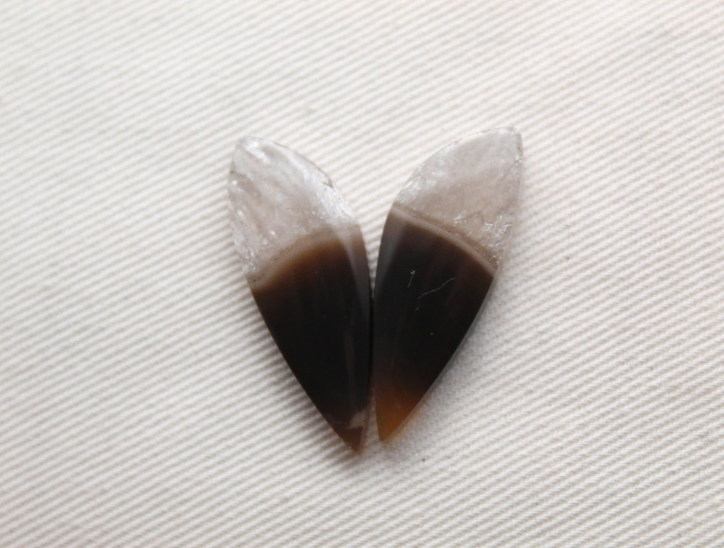 Small Pair Indonesian Timor Agate Cabochons gemstone natural