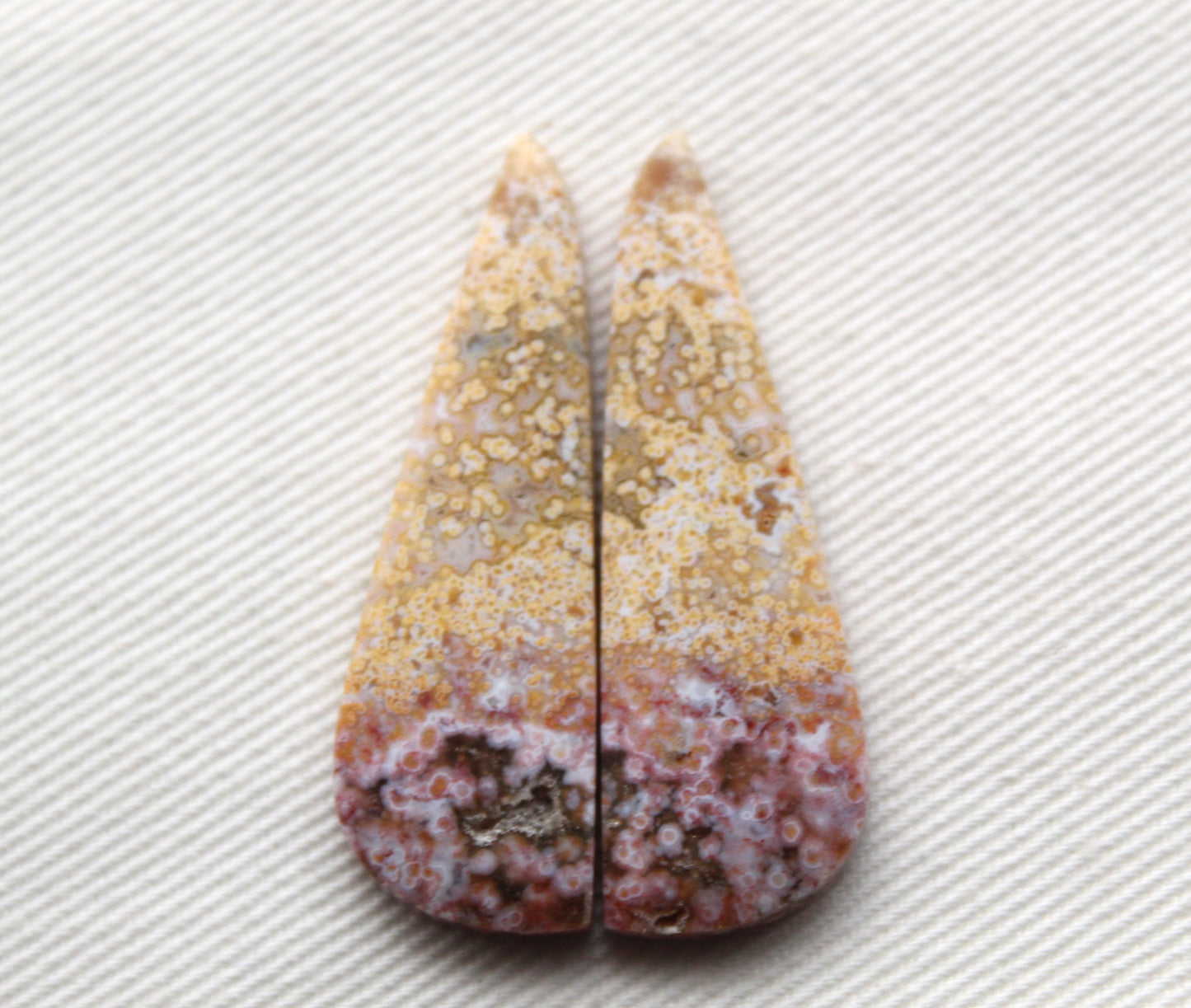 River Jasper Cabochon Pair Gemstone pink beige