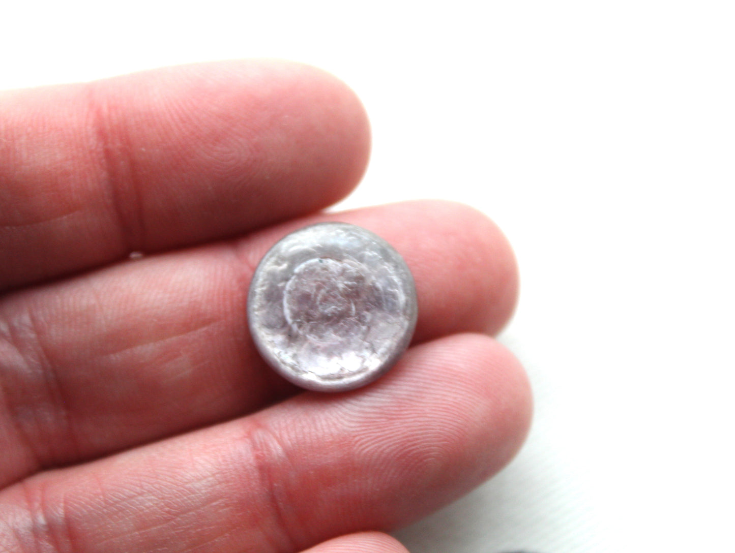 TWO round purple Mica Cabochon Gemstone 15MM