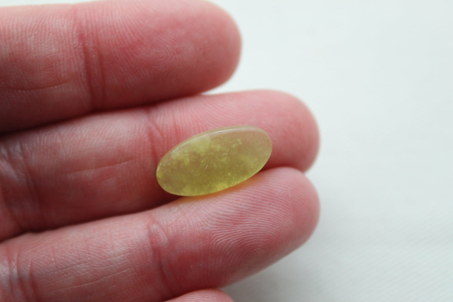 Small Vesuvianite Cabochon Pair Gemstone light green Oval