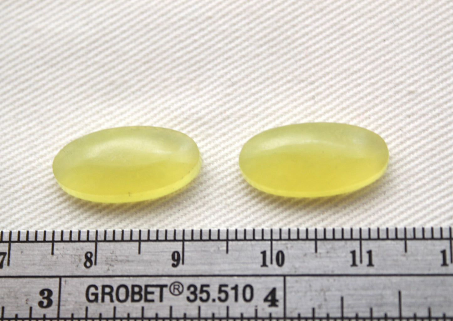 Small Vesuvianite Cabochon Pair Gemstone light green Oval