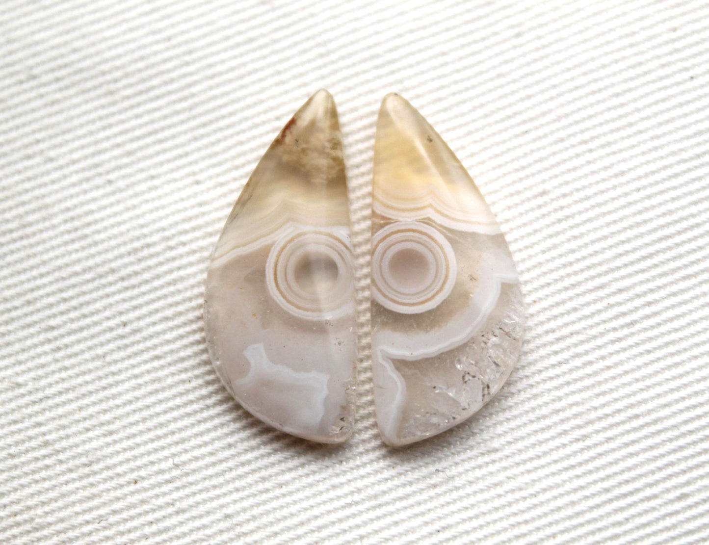 NICE Orbicular Agate Cabochons Pair Gemstone natural