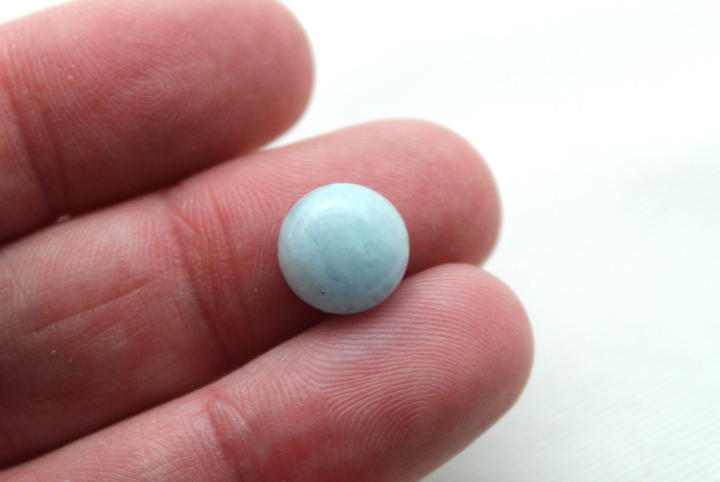 TWO Aquamarine Cabochon Round 10MM