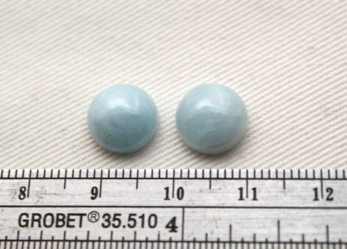 TWO Aquamarine Cabochon Round 10MM