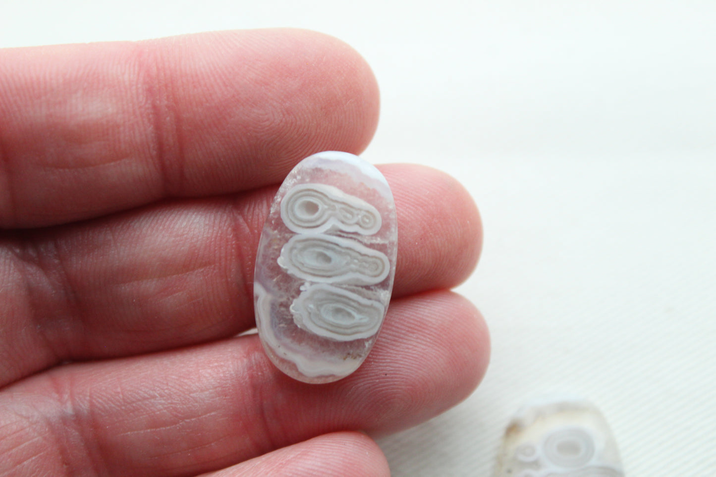 Orbicular Agate Cabochons Pair Gemstone natural