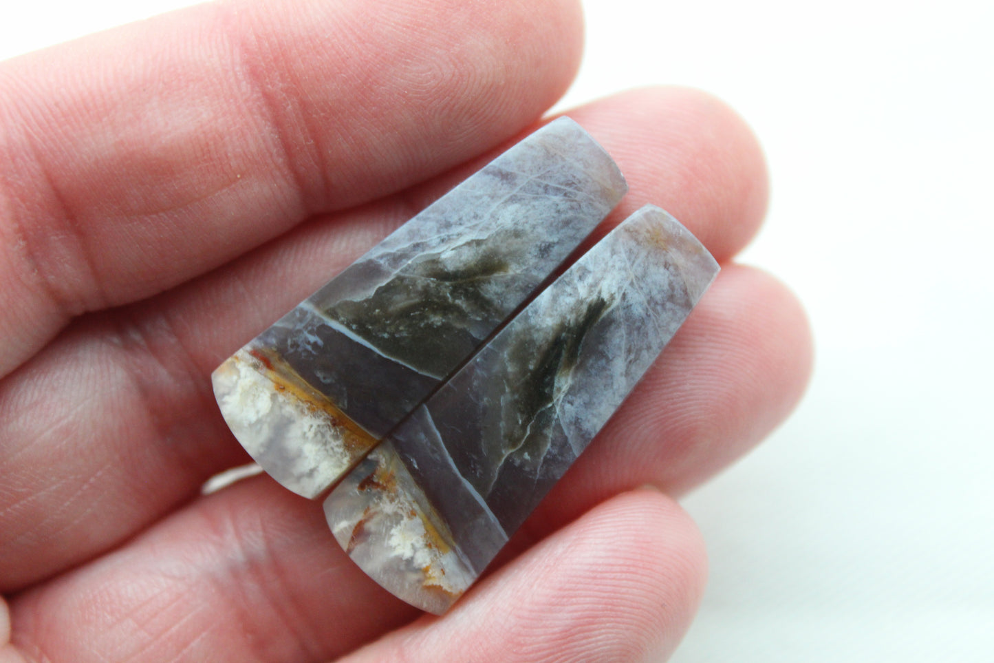NICE Chalcedony cabochons Pair purple