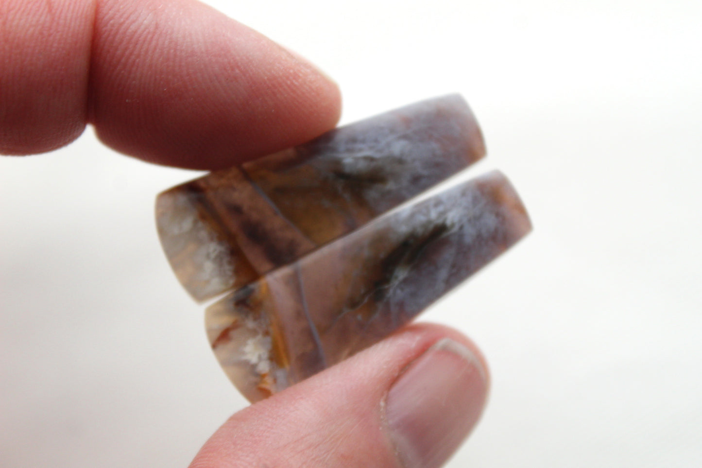 NICE Chalcedony cabochons Pair purple