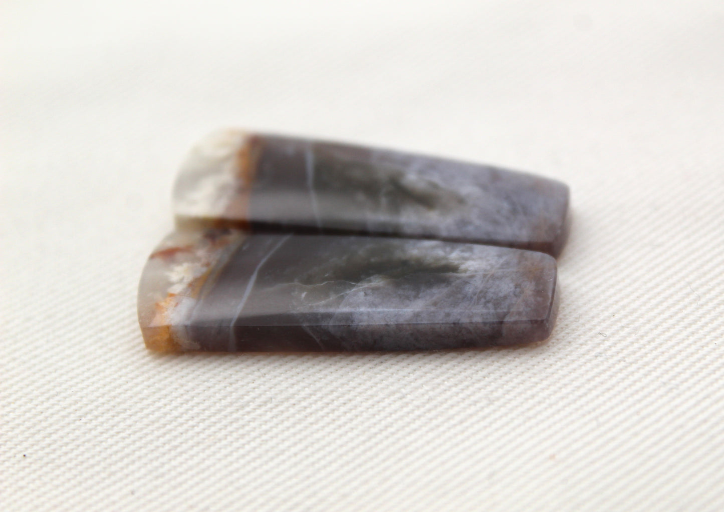 NICE Chalcedony cabochons Pair purple