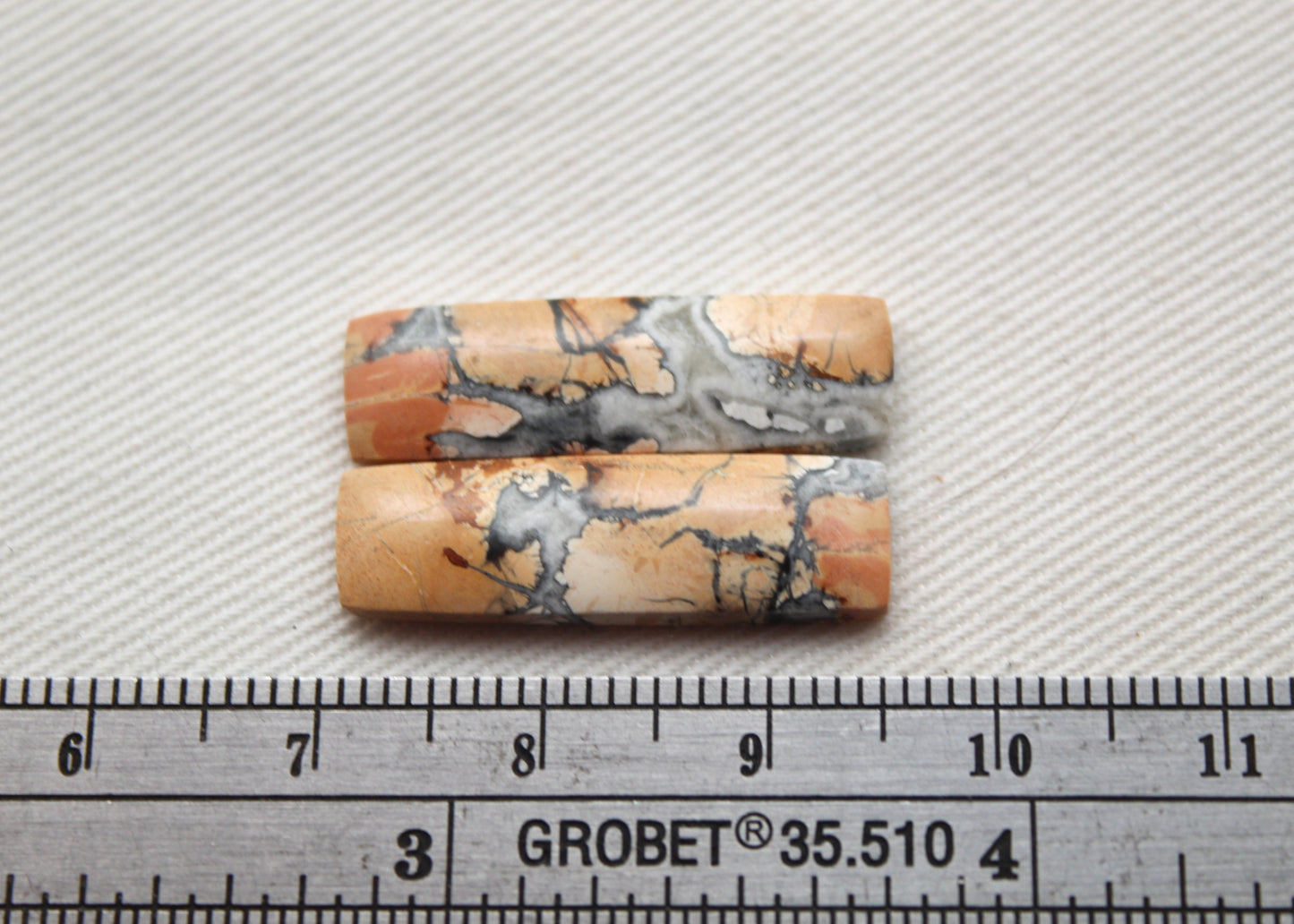 Small Maligano Jasper cabochons pair Gemstone rectangle