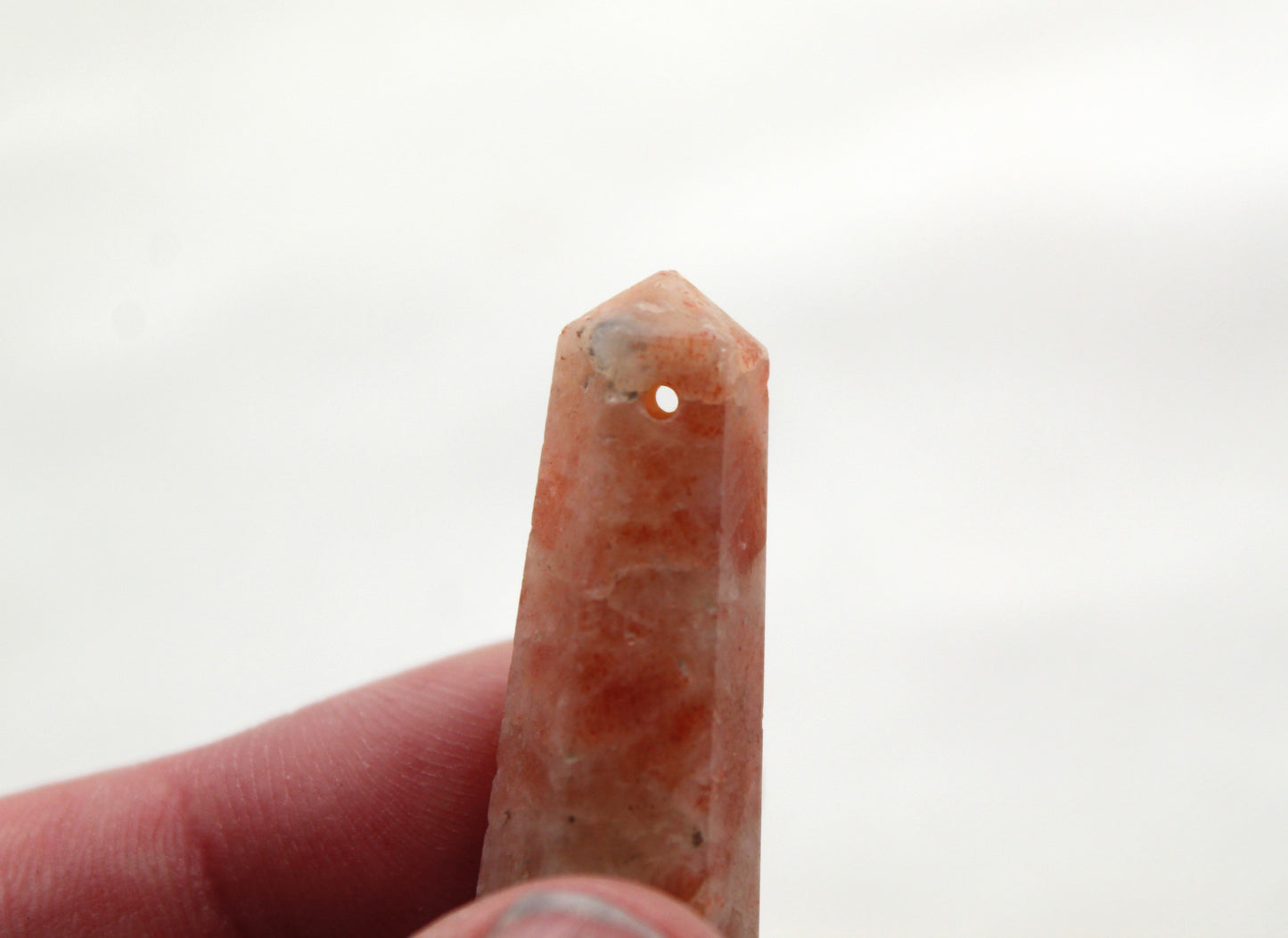 Sunstone double point Tower gemstone pendant size DRILLED