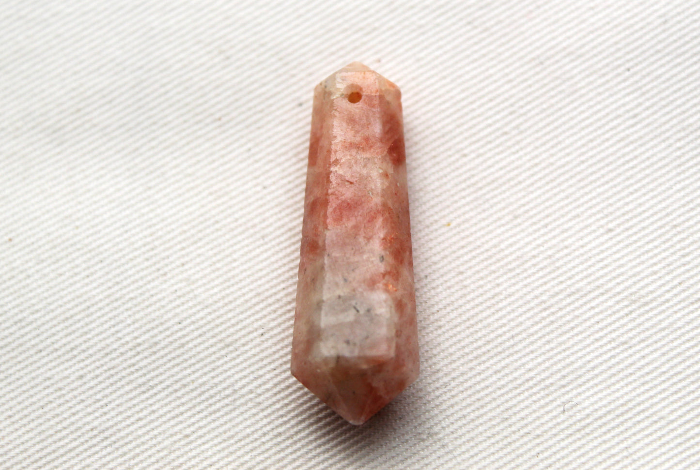 Sunstone double point Tower gemstone pendant size DRILLED