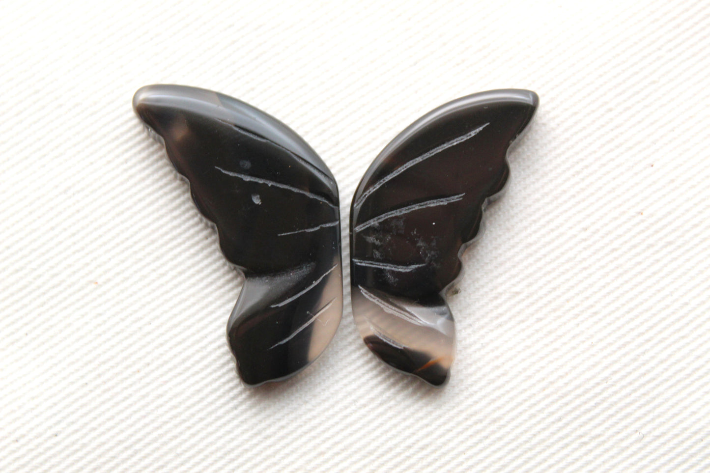 Montana Agate Cabochon Pair Gemstone Clear brown