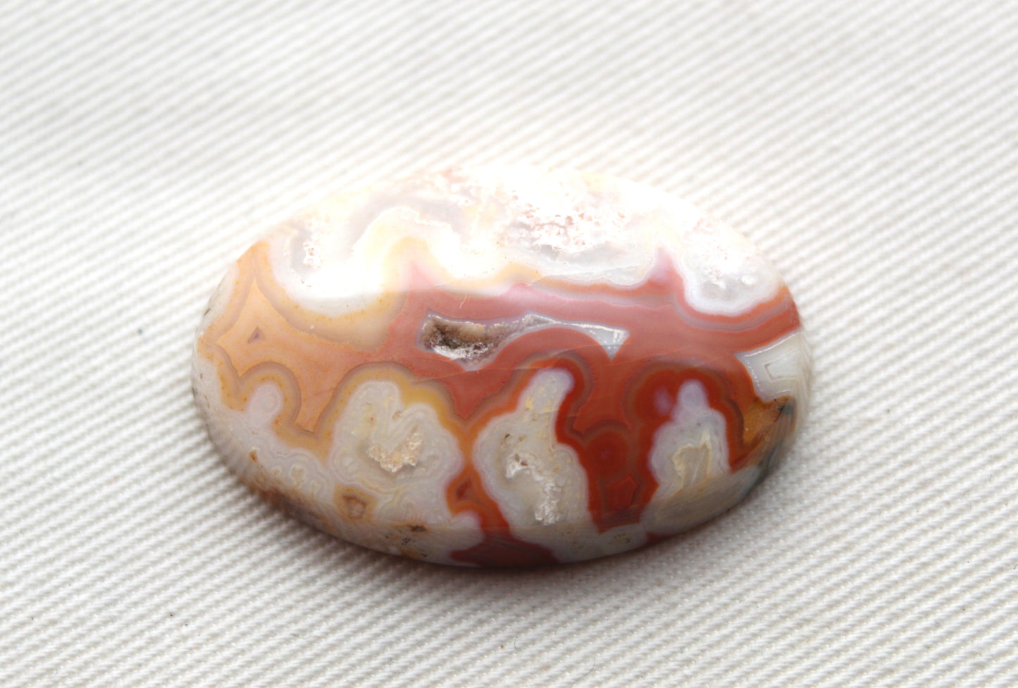 Indonesian Lace Agate Cabochon Gemstone Oval